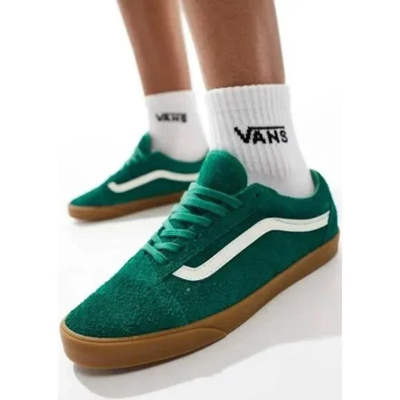 Vans Old Skool Lowpro Green Suede Leather Skate Shoes Mens Size: 9.5 - NEW